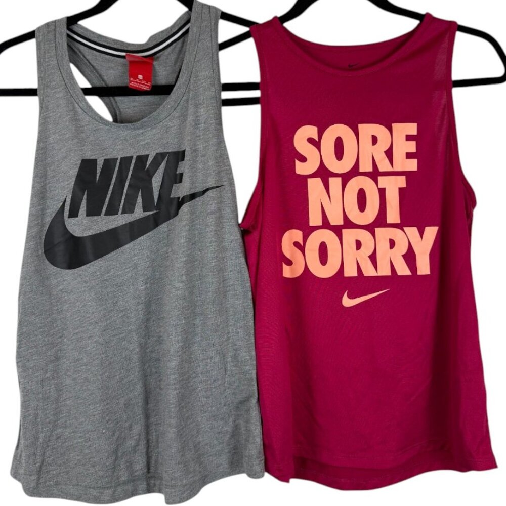 2 Nike Racerback Workout Tank Tops - Regular & Dri Fit - Extra Small